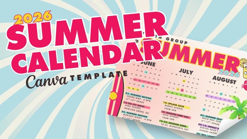 2026 Summer Calendar Canva Template